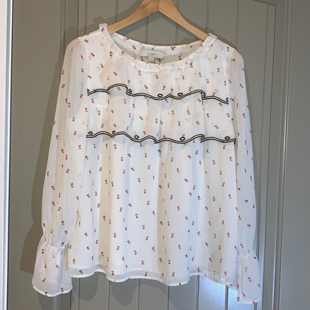 Ann Taylor Loft Tulip Blouse sz S